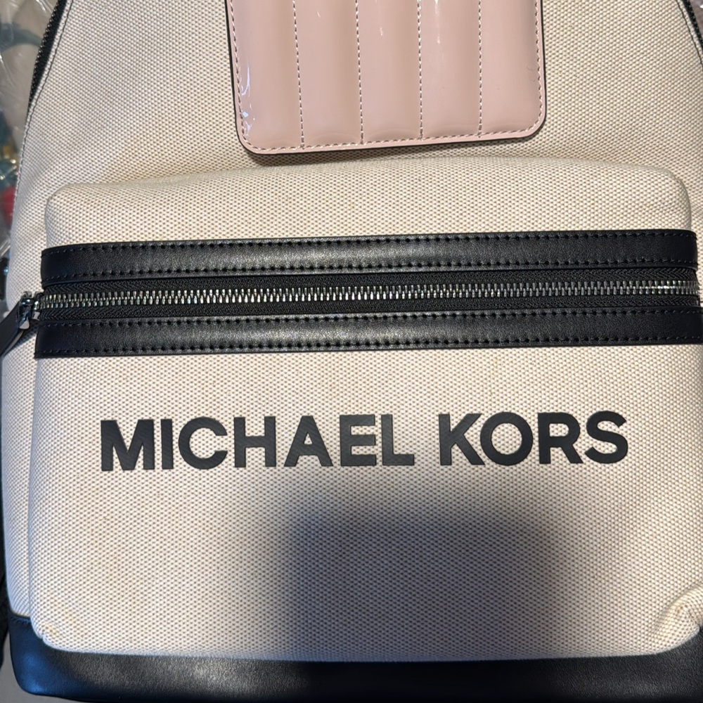 Michael Kors Black and Cream Backpack